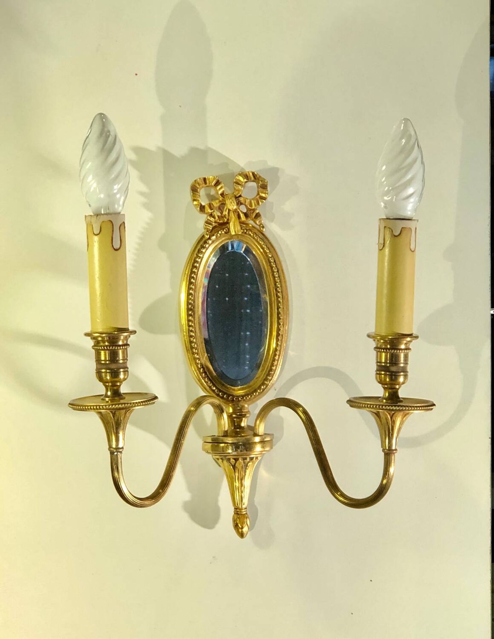 Louis XVI Wall Lamp Lucien Gau Mirror