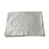 Drap ancien brodé