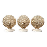 Set of three vintage globe wall lights