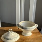 Covered soup tureen or vegetable dish in Saint Amand earthenware H29 D28