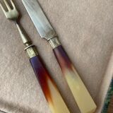 Set of 12 cutlery with golden ancient fruits