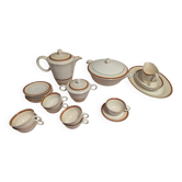 Large Longchamp set in France in earthenware Tea service, serving pieces