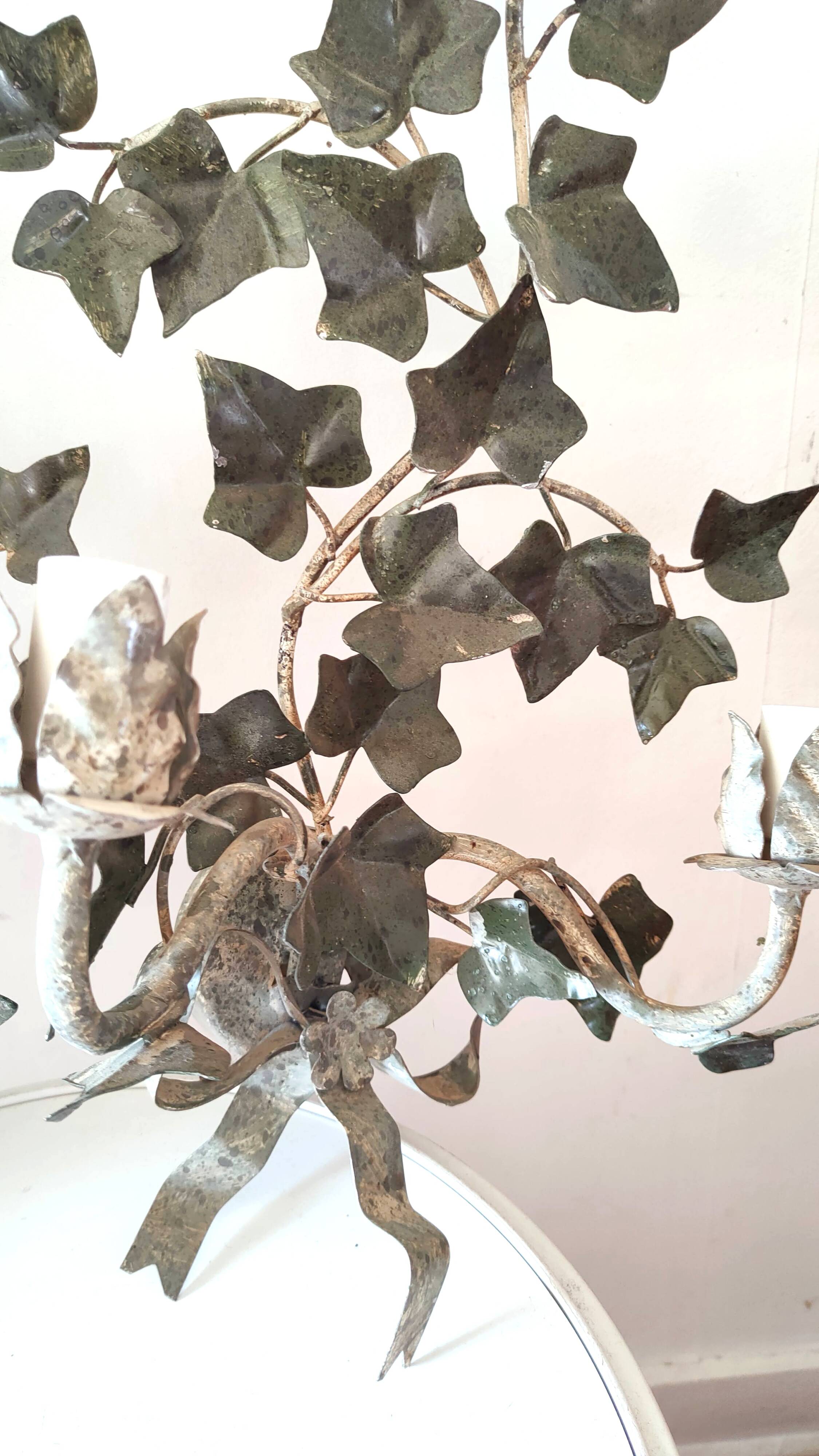 2 large metal leaf wall lights from the 70s and 80s