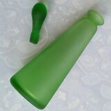 Vintage green satin blown glass bottle