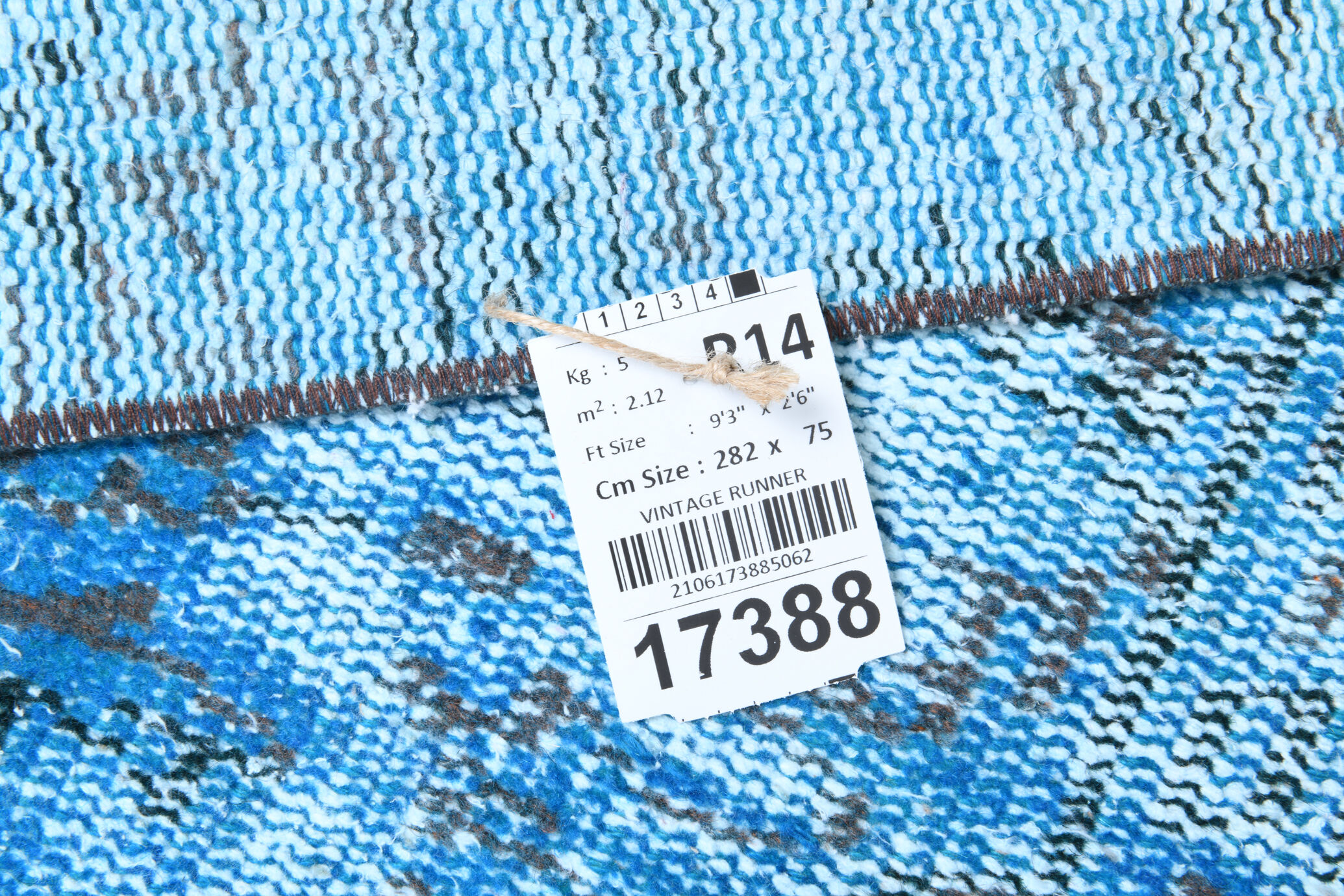 2x9 di̇stressed blue oushak runner rug, 282x75cm