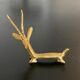 8 porte-couteaux forme antilope et crocodile en laiton