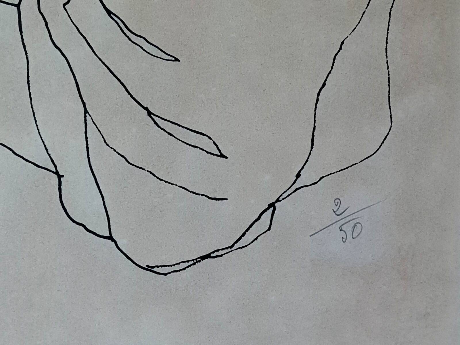 Jean Marais lithograph Boy with bird signed n° 2/50 + frame SC566