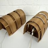 Pair of V155 wall lights in pine by Hans-Agne Jakobsson, Sweden, 1960.