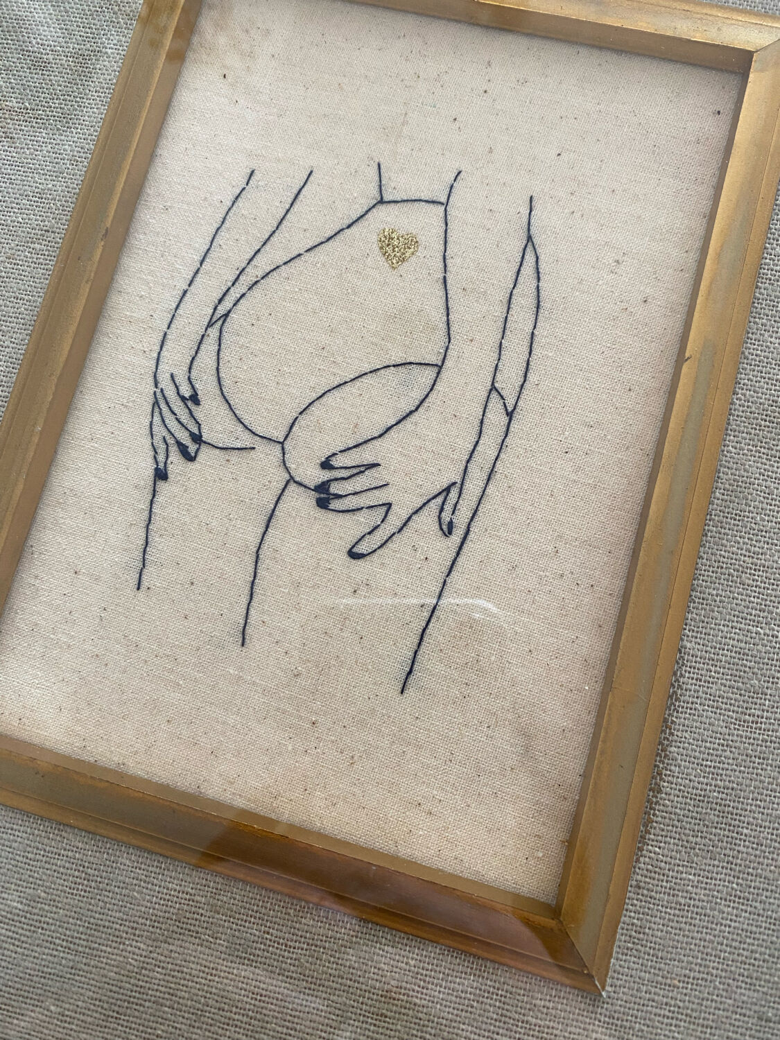 Handmade embroidery framed