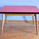 Table de cuisine dessus en formica rouge, 1950
