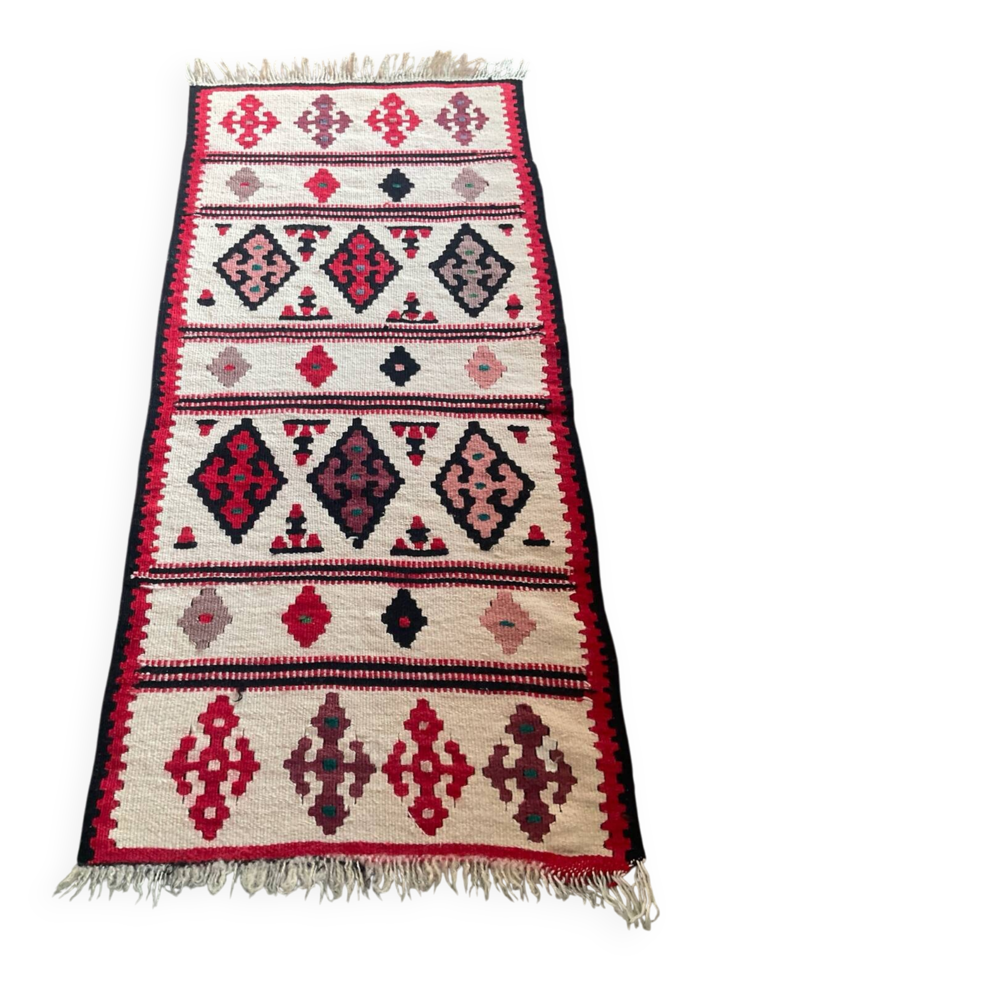 Vintage woven wool Kilim rug