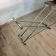 Large liftable/modular coffee table "Up & Down" vintage – Italian design glass & chrome