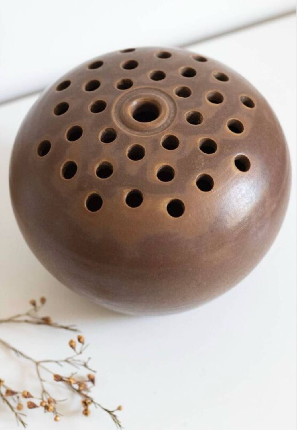 Large stoneware flower spike signed