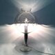 Vintage 1970s Steel Table Lamp with Spheric Murano Glass Shade