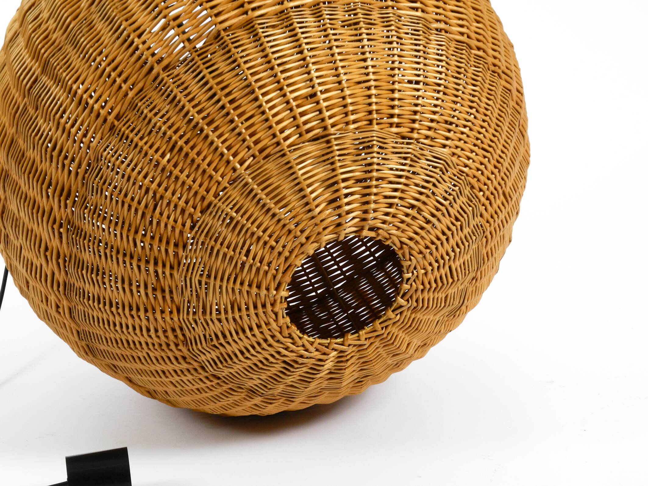 Very rare original XXL rattan ball pendant lamp | Mid Century Modern | Ø 66