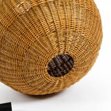 Very rare original XXL rattan ball pendant lamp | Mid Century Modern | Ø 66