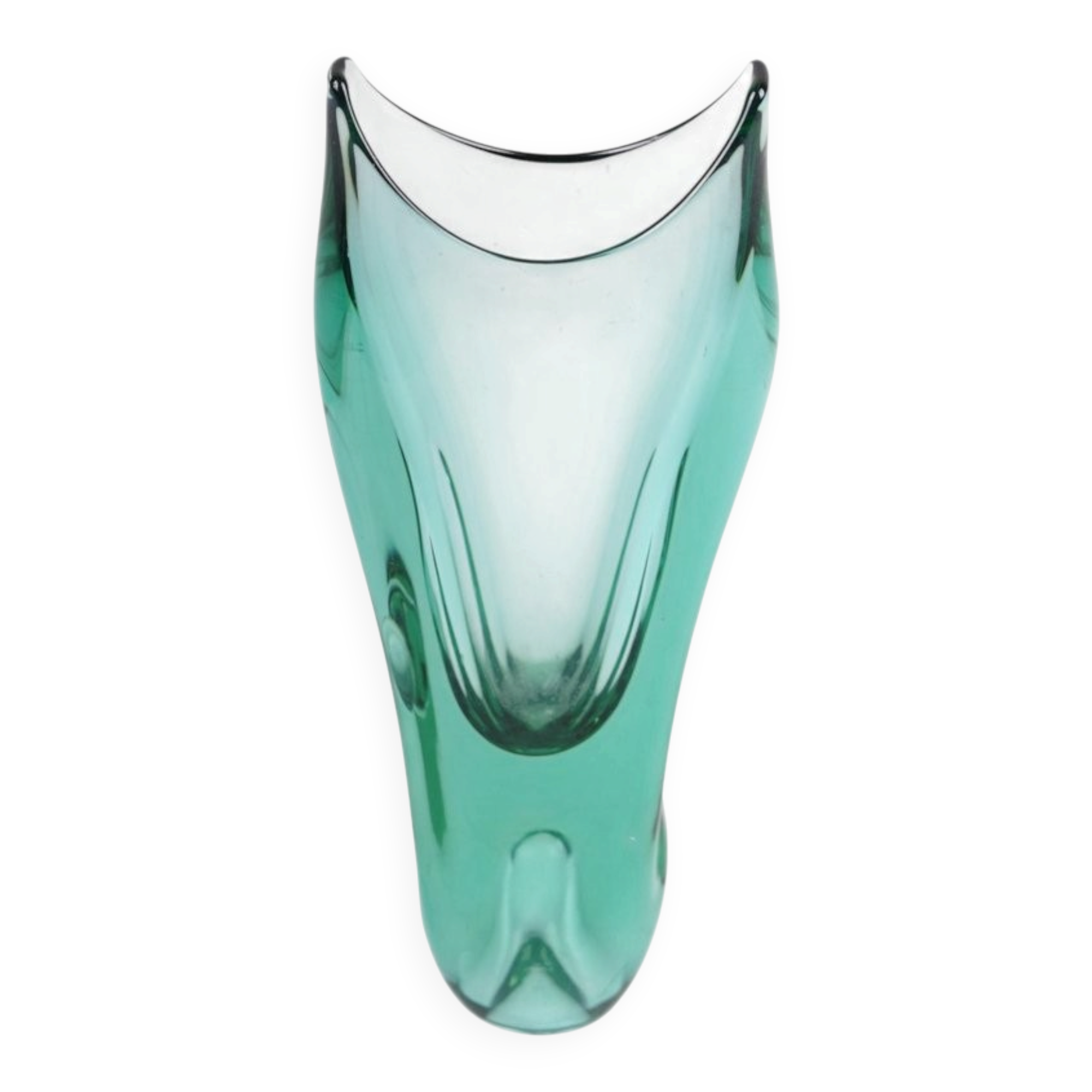 Mid-Century Vase in Thick Glass, Czech, 1950s