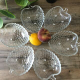 Set of 6 cups and fruit salad dish