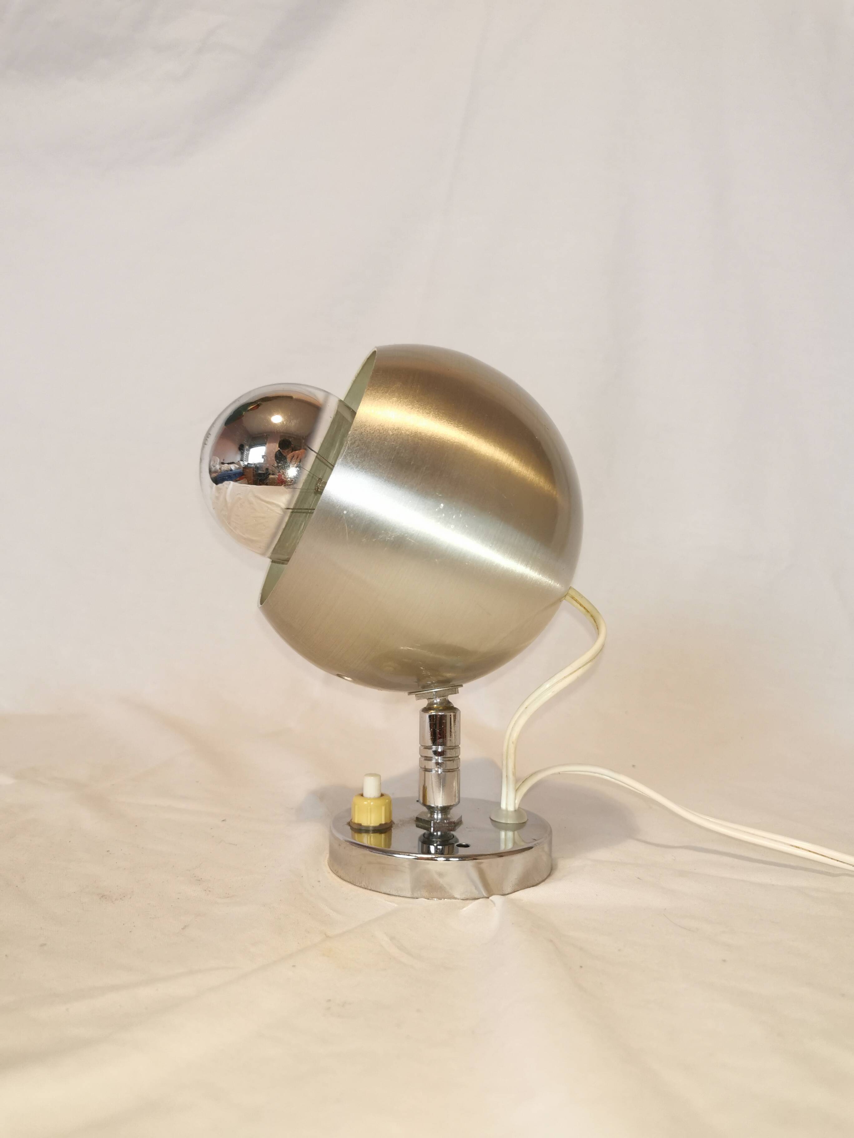 Lampe spot Eyeball aluminium brossé, 1970