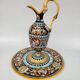 Ewer and its basin, in Gien earthenware, Renaissance model, 20th century.