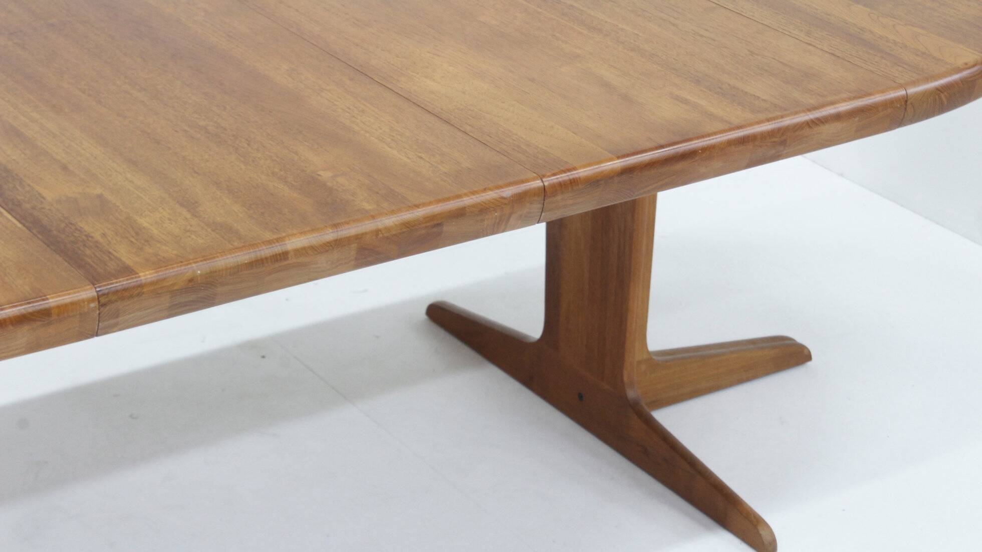 Vintage Danish large round extendable dining table 1960s XL