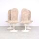 Set of 4 vintage velvet tulip swivel chairs, 1970s