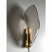 Designer Gray Sanded Leaf Murano Glass Wall Sconces, Contemporary Set of 4
