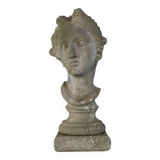 Female bust sculpted in stone