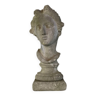 Female bust sculpted in stone
