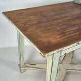 Vintage white solid wood side table (France, circa 1960)