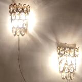 Par de apliques de cristales. Alemania, 1960s.