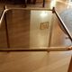 Space Age brass side table with smoked glass plate - Vintage