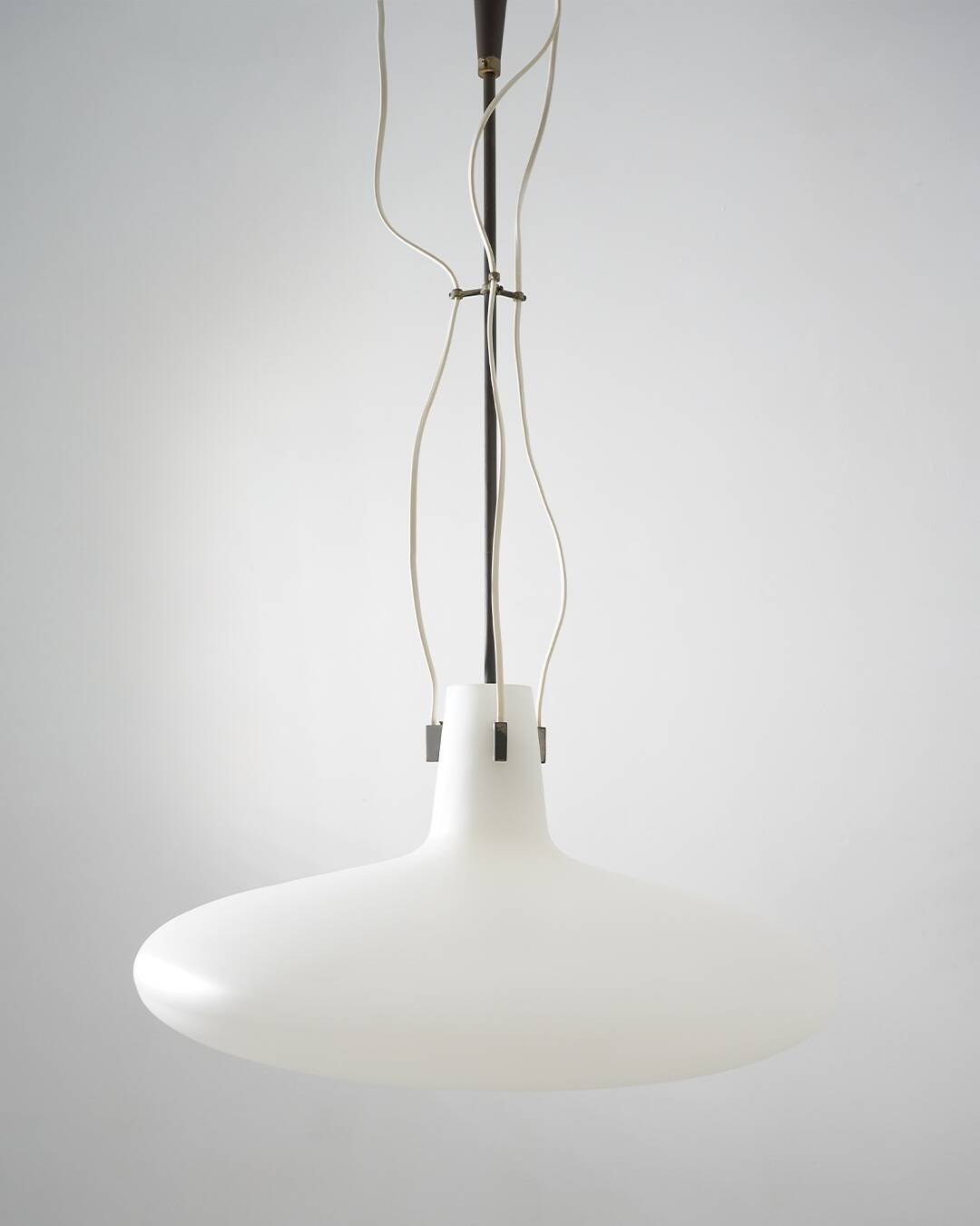 Glass and brass chandelier by Bruno Chiarini, 1950s