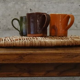 Stoneware coffee mugs