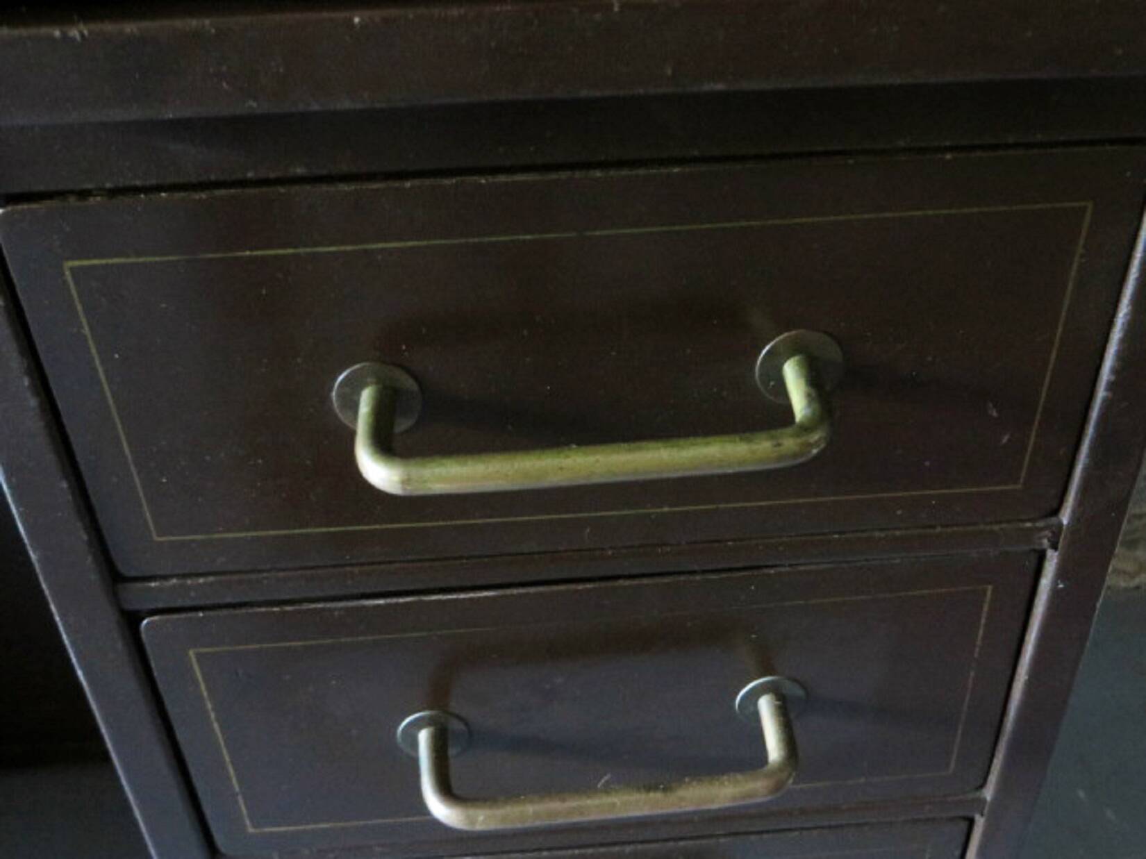 Petit bureau en métal avec rallonge par Roneo, France 1920