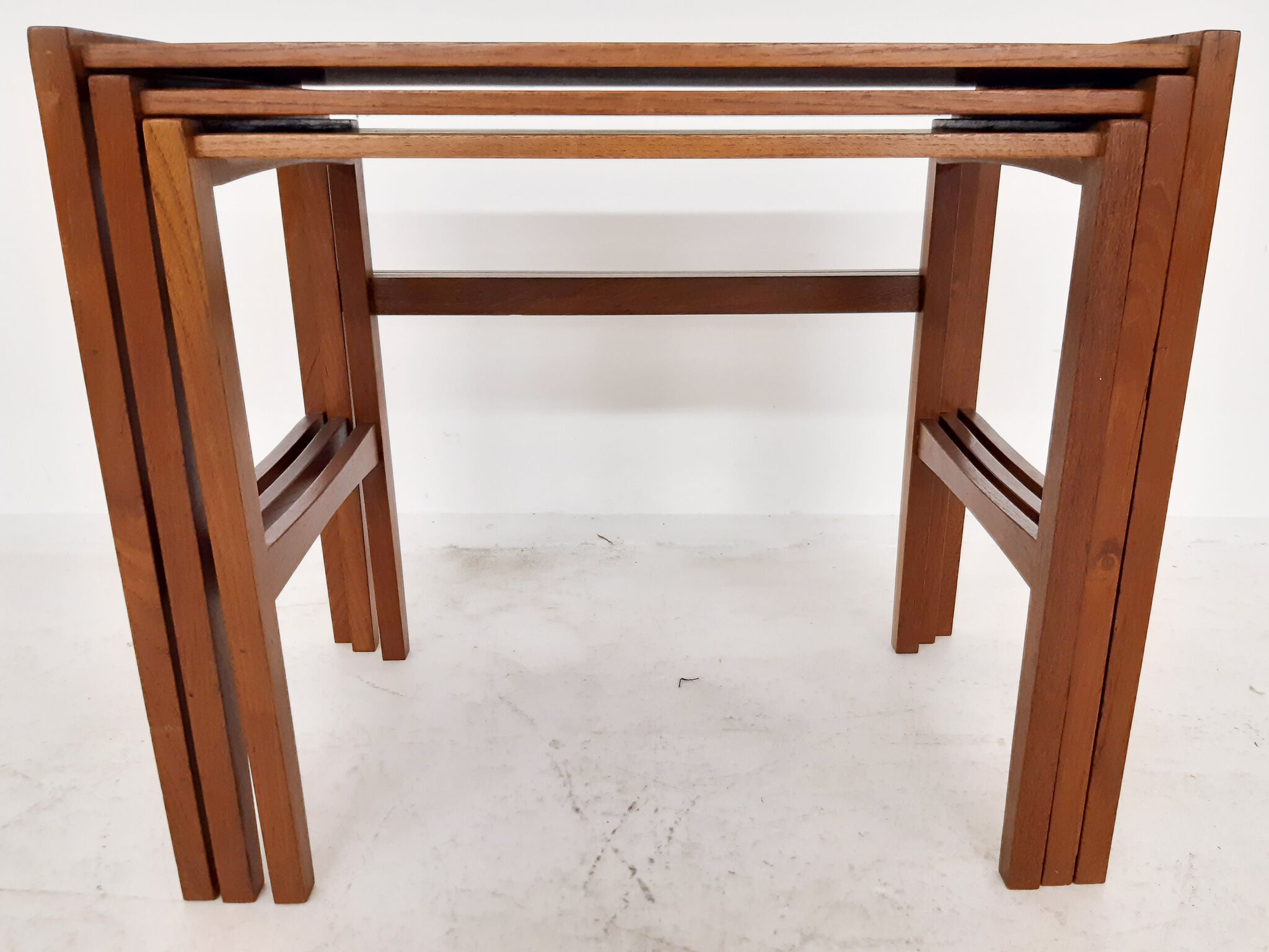 Mid-century teak nesting tables, The Netherlands 1950's