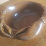 Vintage cup ceramic slurry brown crab claws