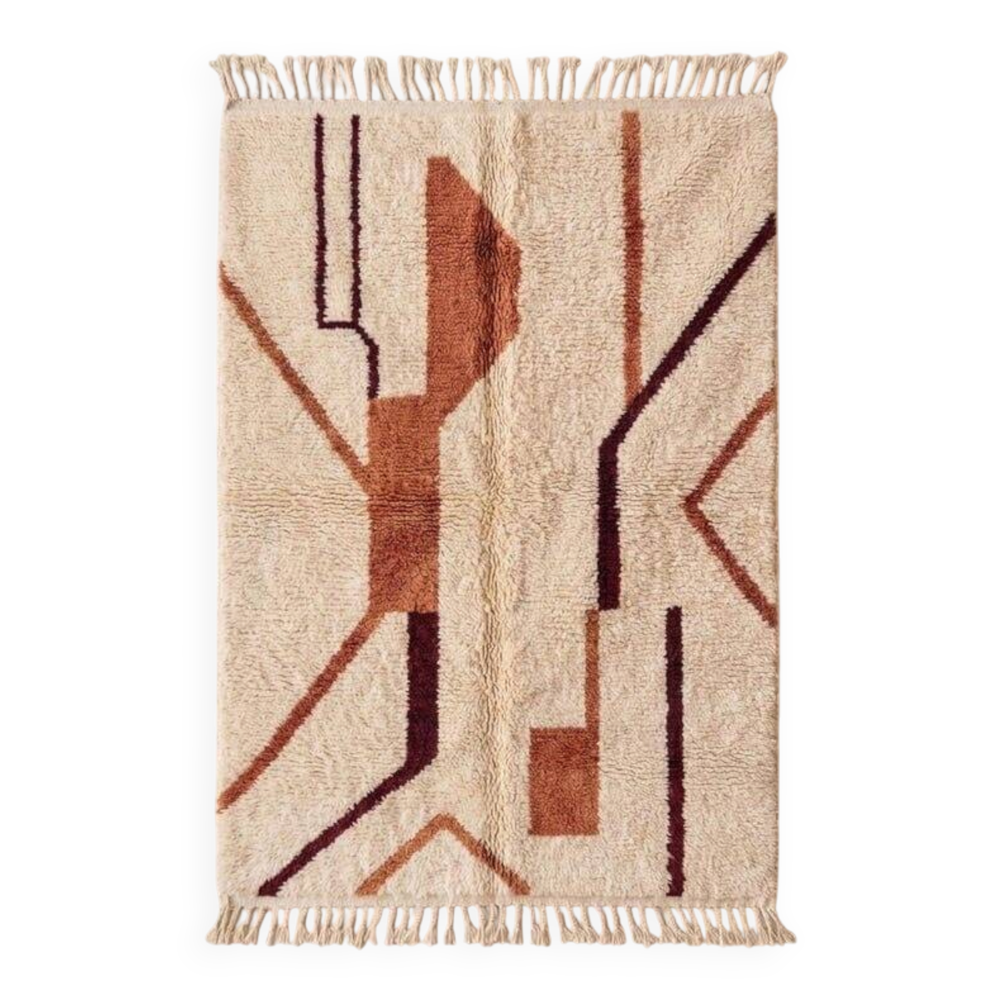 Tapis berbère traditionnel en laine pure fait main