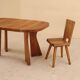 Table in solid elm, Atelier C. Demoyen, France, 1980s