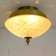 Vintage Art Deco Style Flush Mount Ceiling Light – Cut Glass & Brass.