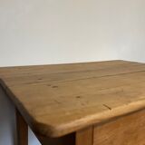 Raw wood farm table