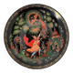 Porcelain plaque decorated with an illustration of a Russian legend