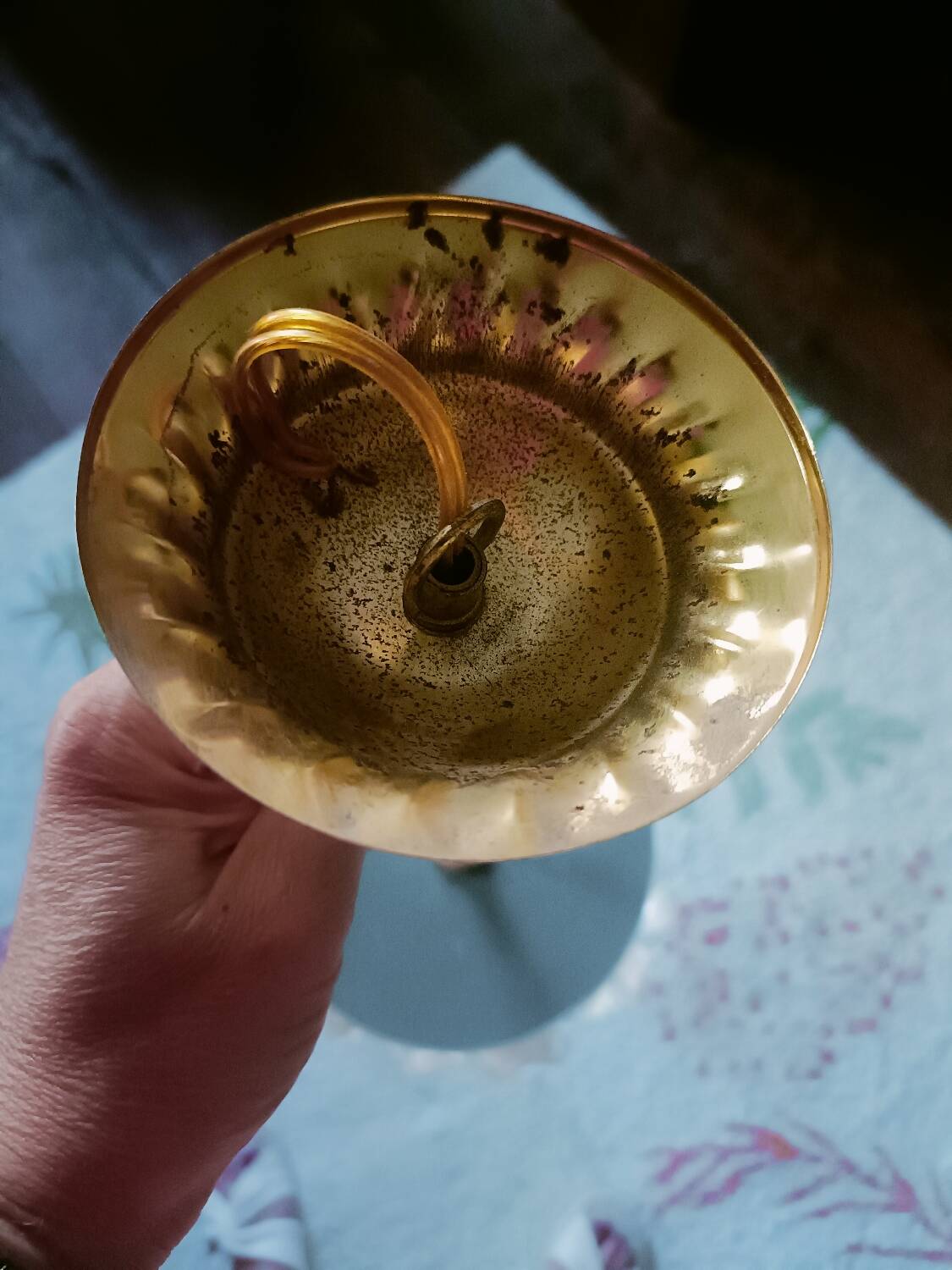 70s Flower and Mirror Chandelier