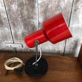 Ancienne Lampe Articulée 70’s Métal Rouge Noir & Chromé Vintage