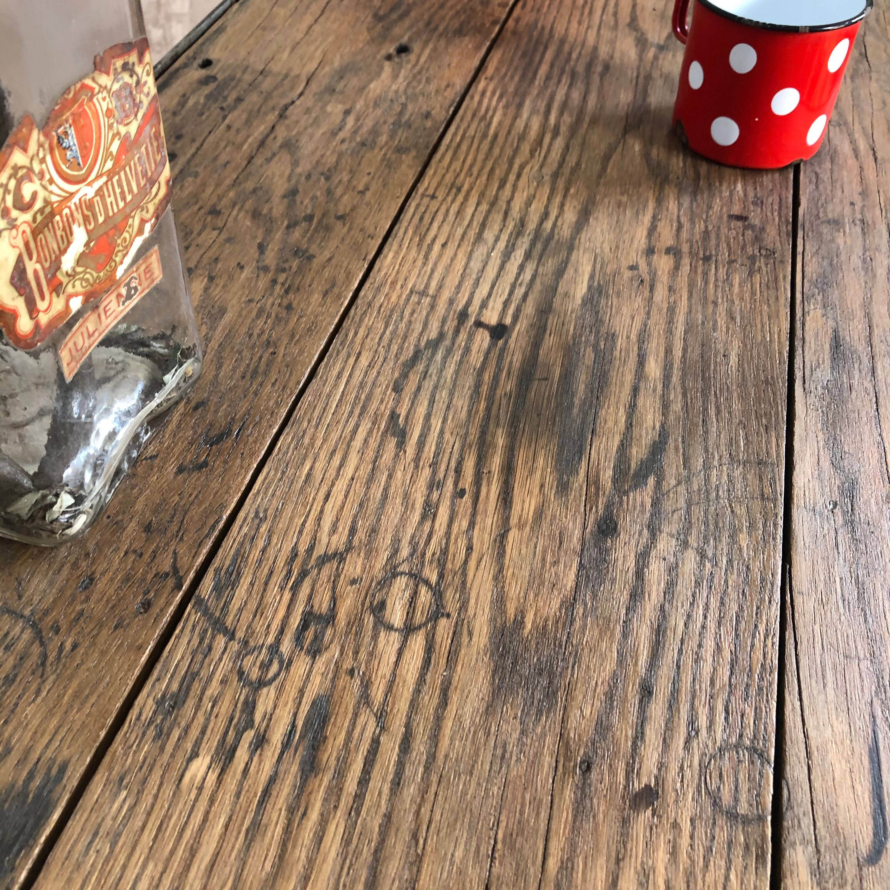 Table haute industrielle métal et bois