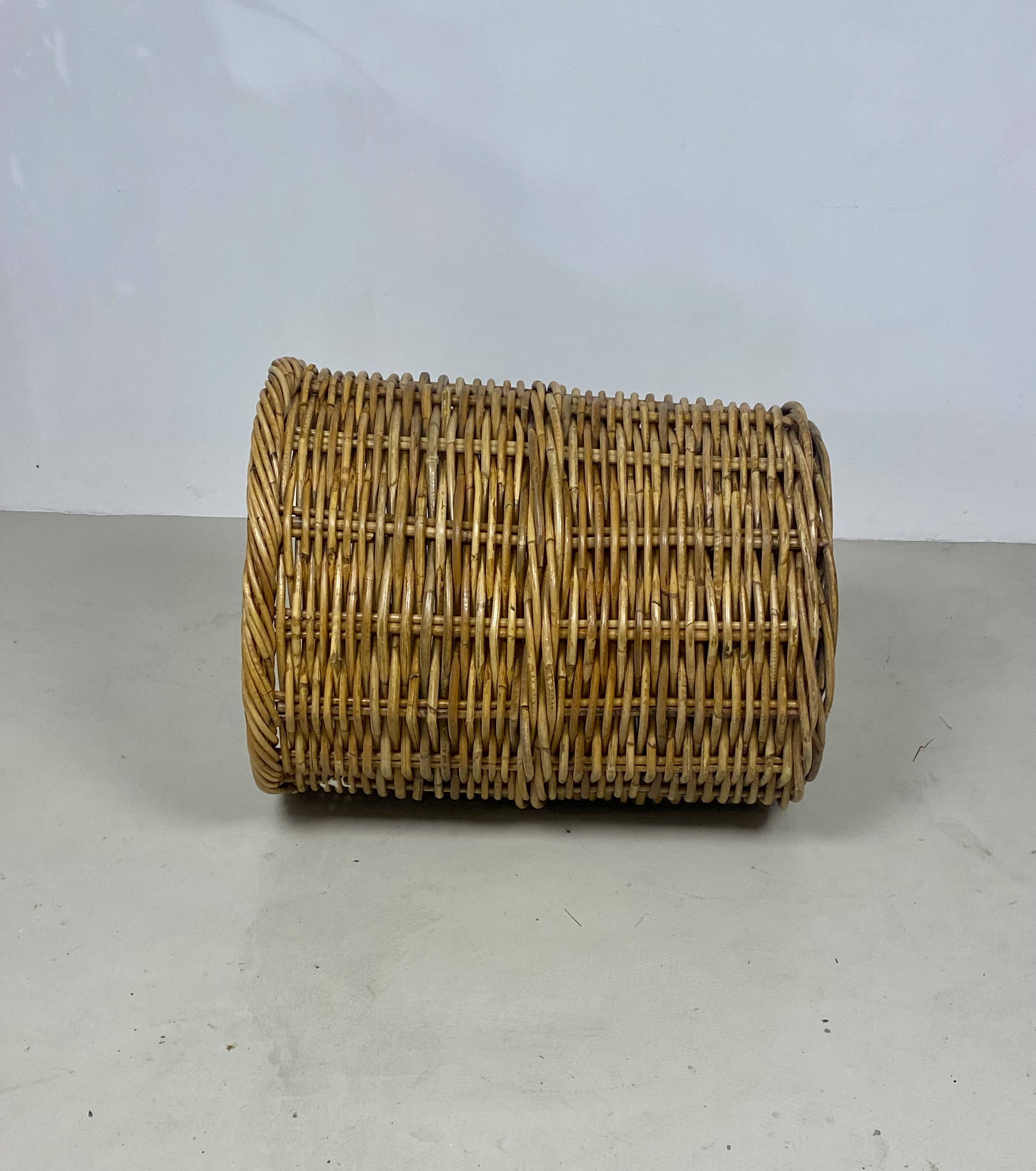Extra Large Vintage Rattan Basket – Retro Decoration