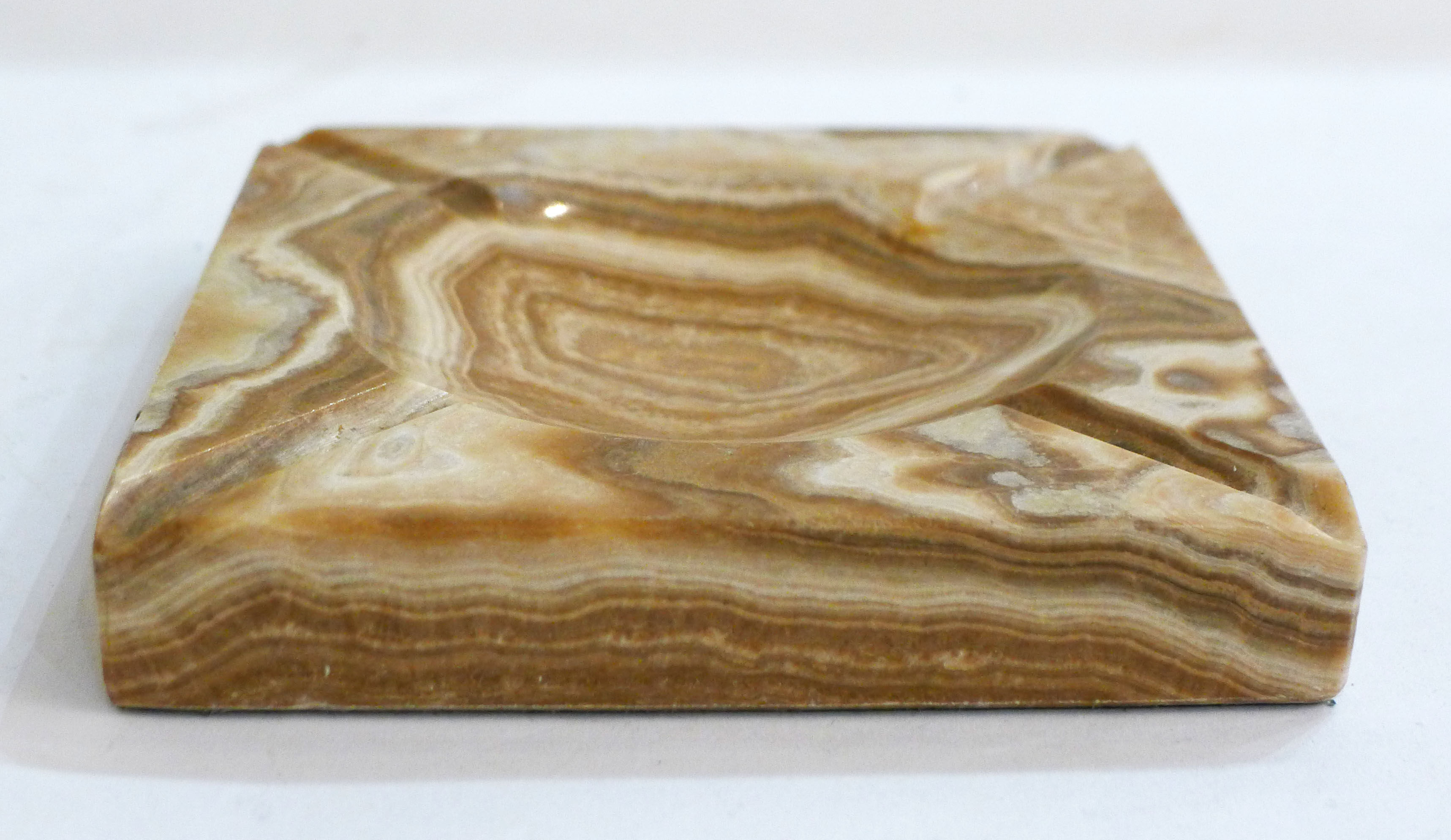 Veined onyx marble ashtray