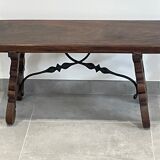 Table basse bois et fer forgé