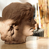 Woman's head, reconstituted stone