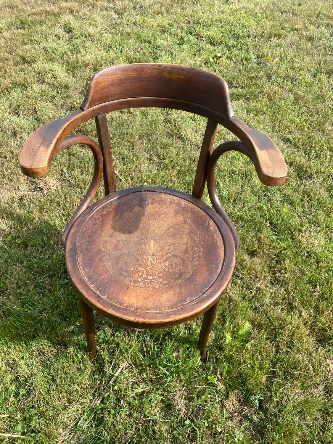 J J Kohn curved wood office chair
